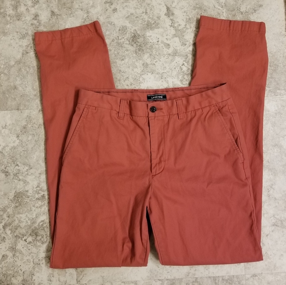 Lands' End Men's Bright Rust Straight Fit Pants - Picture 3 of 5